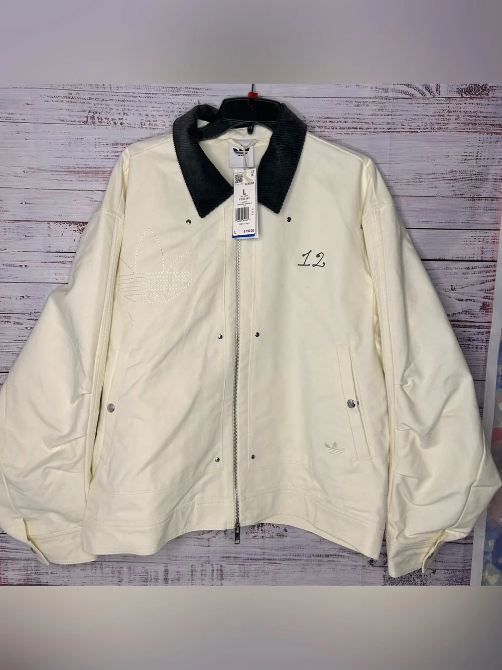 Adidas Men’s Premium Essentials Bomber Jacket Size Large Loose Fit PLEASE READ